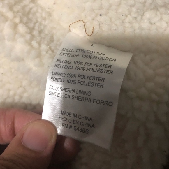 Vintage Lee Workwear Vest Men's Large Brown Sherpa Full Zip Cargo Outdoor - Picture 6 of 8